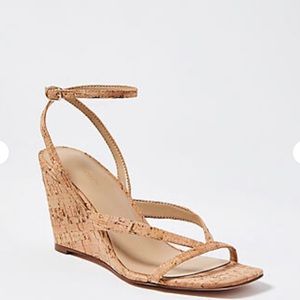 Ann Taylor Debbra Cork Strappy Wedge Sandals
